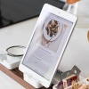e-tablet with recipe on kitchen counter top